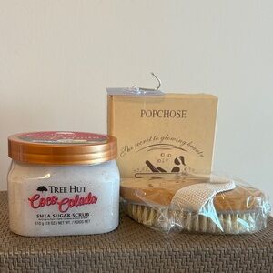 Tree Hut Coco Colada Shea Sugar Scrub and Natural Boar Bristle Brush Set